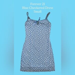 Forever 21 Blue Checkered Midi Dress